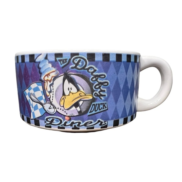 WARNER BROS Looney Tunes 1998 The Bugs Bunny and Daffy Diner Coffee/Soup Mug/Cup - Picture 2 of 12
